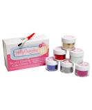 Set of 6 Holly Cupcakes Stunning Sparkly Decorating Glitters with Application Brush: Silver Gold Iridescent White Fuchsia Green & Blue - Buy Online on GoSupps.com