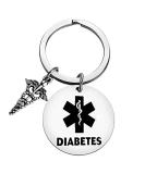 Stainless Steel Diabetes Keychain | Medical Alert Tag for Men Women Kids | Emergency Health Symbol - Buy Online on GoSupps.com