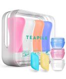 14 Pack TSA Approved Travel Bottles - Leak Proof Toiletry Containers for Shampoo, Conditioner, and Lotions - Squeezable Silicone Tubes - Multi-Colored - Buy Online on GoSupps.com