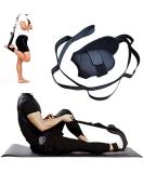 EOM Yoga Stretch Strap Leg Stretcher - Foot Stretching Belt with Loops for Rehabilitation & Gymnastics - Black - Buy Online on GoSupps.com