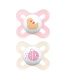 MAM Original Start NANO Pacifiers Set of 2 | Size 0-2 Months | Natural Rubber Teat | Organic Round | Pink | Ideal for Newborns - Buy Online on GoSupps.com