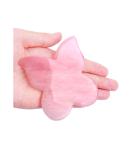 Natural Rose Quartz Jade Gua Sha Butterfly Tool | Anti-Aging Facial Massage | Genuine Healing Gemstone for Lifting & Tightening - Buy Online on GoSupps.com