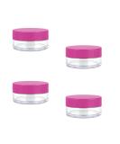 Empty Sample Pots 4 Pcs Empty Plastic Cosmetic Jars Clear Travel Cosmetic Container Mini Cosmetic Containers for Face Creams Sample Make-Up Pink - Buy Online on GoSupps.com
