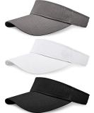 3-Piece Sun Sports Visor Hats for Women and Men - Adjustable Cap in Black, White, Grey - Buy Online on GoSupps.com