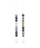 Flow Fire Silicone Dummy Clips - 2PCS Grey | Universal Fit for Baby Girl and Boys Soothers/Dummies - Buy Online on GoSupps.com