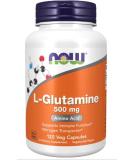 Now Foods L-Glutamine 500mg - 120 Vegan Capsules | Premium Amino Acid Supplement for Muscle Recovery & Immune Support - Buy Online on GoSupps.com