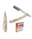 Buy Stainless Steel Professional Barber Straight Edge Razor with 100 Treet Platinum Blades - Best for Precision Shaving | International Shipping Available - Buy Online on GoSupps.com