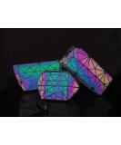 Pryzm Makeup Bags Reflective Laser Effect - 3 Piece Set | Stylish & Durable Cosmetic Organizers | International Shipping Available - Buy Online on GoSupps.com