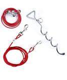 Vision4ever 4M Dog Tie Out Cable Ground Stake 13ft Outdoor Pet Garden Heavy Duty Spiral Lead - Buy Online on GoSupps.com