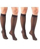 Truform Sheer Compression Stockings for Women - 15-20 mmHg Knee High Length Charcoal Diamond Pattern Medium (2 Pairs) - International Shipping Available - Buy Online on GoSupps.com