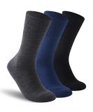 Facool Merino Wool Diabetic Socks (3 Pairs) - Non-Binding Top, Cushion Sole, Seamless Toe - Men Women, Multicolor (Black, Dark Grey, Navy Blue) - Medium - Buy Online on GoSupps.com