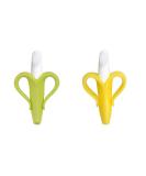 Buy 2x Baby Toothbrush & Teething Ring Set - Green & Yellow | Training Brush for Infants - International Shipping Available - Buy Online on GoSupps.com