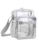 Eastsport Stadium Approved Clear Messenger Bag - 12 x 10 x 6 - Adjustable Crossbody Strap - Transparent Light Gray - Buy Online on GoSupps.com