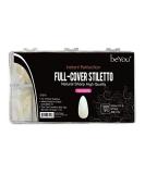 VIVACE Natural Full-Cover Stiletto Nail Tips - 500pc Set in 10 Sizes with Case | For Nail Salon & Shop - Natural Finish - Buy Online on GoSupps.com