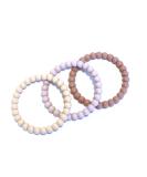 ohlivia Janne Teething Ring Set of 3 - Dusty Ros Mystic Lilac & Cosmic Latte | Safe Stylish Teething Solution for Girls - International Shipping Available - Buy Online on GoSupps.com