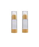 VASANA 2PCS Airless Pump Bottles Empty Refillable Plastic Vacuum Emulsion Bottle Lotion Dispenser Cosmetics Vials Containers With Bamboo Pump Head For Cream Essential Oils Liquid Cleanser Shower Gel 30ml/1oz - Buy Online on GoSupps.com