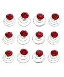 Canjoyn 24 Pcs Red Bridal Gem Spin Hair Pins | Rhinestone Twist Coils for Wedding Updos & Prom Hairstyles - Buy Online on GoSupps.com