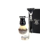 Gillette Mach 3 Shaving Set - Synthetic Hair Brush & Steel Stand | International Shipping Available - Buy Online on GoSupps.com