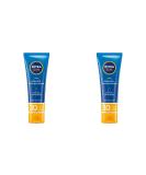 NIVEA SUN Protection & Care Facial Sun Cream SPF 30 - Instant Moisturizer for Face Neck & D collet (Pack of 2) - 50 ml - Buy Online on GoSupps.com