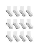 Hanes Boys' Socks, Double Tough Cushioned Ankle and No Show, 12-Pair Packs Ankle Medium White/Grey Bottom - Buy Online on GoSupps.com