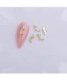 10pcs Nail Art Ribbon Bow Studs Silver Golden Metal 3D Butterfly Charms Nail Decoration Manicure DIY Design Accessories (8033) - Buy Online on GoSupps.com