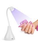 Portable UV LED Nail Lamp - Hands-Free, 360 Rotatable Mini Dryer for Fast Gel Polish Curing at Home or Salon - White - Buy Online on GoSupps.com