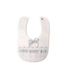 Babies Bandana Burp Dribble Bib with Broderie Anglais Lace Ribbon for Feeding and Special Occasions - White/Grey - 3-6 Months - Buy Online on GoSupps.com