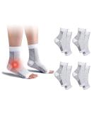 4 pairs of ankle bandage compression socks for women/men compression stockings ankle bandage foot bandage for plantar fasciitis arthritis bricked up ankle heels spur (white 43-46) 43-46 white - Buy Online on GoSupps.com
