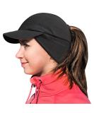 GADIEMKENSD Women's Winter Reflective Fleece Ponytail Hat with Drop Down Ear Warmer Black - Buy Online on GoSupps.com