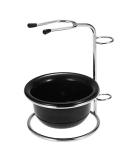 Universal Heavy Stainless Steel Shaving Brush Stand Holder Set with Shaving Bowl - Buy Online on GoSupps.com