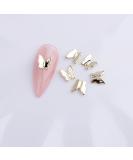 10pcs Nail Art Ribbon Bow Studs Silver Golden Metal 3D Butterfly Charms Nail Decoration Manicure DIY Design Accessories (8021) - Buy Online on GoSupps.com