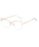 Kachawoo Anti-Blue Light Glasses for Men & Women | Stylish Cat Eye Metal Frame Prescription Glasses in Gold with Clear Lenses - Buy Online on GoSupps.com