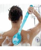 Mumeng Soft Fur Back Brush - Long Stem Shower Brush for Cellulite Dead Skin Removal & Lymphatic Health (Blue) - Buy Online on GoSupps.com
