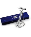 Retro Style Stainless Steel Safety Razor with Stand for Wet Shaving - Premium Blade-Free Experience - Buy Online on GoSupps.com