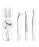 AUCH False Eyelashes Applicator Kit - 3Pcs Fake Eyelash Placement Tools in Silver | Easy Application for Flawless Lashes - Buy Online on GoSupps.com