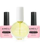 AIMEILI Hema Free No Wipe Top Coat Base Coat & Cuticle Oil Set | Glossy Shine | Long Lasting DIY Gel Nail | Cuticle Oil Care - Buy Online on GoSupps.com
