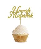 12 Umrah Mubarak Cupcake Toppers Gold Silver Umrah Mubarak Toppers Umrah Cake Toppers Umrah Sparkling Glitter Cupcake Toppers Umrah Decorations. (Gold) - Buy Online on GoSupps.com