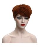 Charming Short Blond Hair Wig - Golden Fiber Gradient Natural Wavy Women's Wig (28cm Red Brown) - International Shipping Available - Buy Online on GoSupps.com