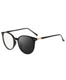 Buy Firmoo Update Blue Light Blocking Glasses | Photochromic Sunglasses for Men & Women | Anti Glare Chic Round Computer Glasses in Black - Buy Online on GoSupps.com