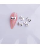 10pcs Nail Art Ribbon Bow Studs Silver Golden Metal 3D Butterfly Charms Nail Decoration Manicure DIY Design Accessories (8025) - Buy Online on GoSupps.com