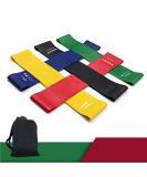 9 Inch Resistance Loops Set of 5 - Heavy Duty Exercise Bands with Carry Bag & Instruction Guide for Home Fitness - Buy Online on GoSupps.com
