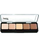 Graftobian HD Glamour Cr me Foundation Palette - Highlight & Contour Light | 5 Color Cream Makeup Palette for Full Coverage and Definition - Light Skin Tones - Buy Online on GoSupps.com