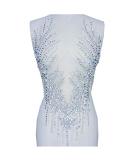 Handmade Rhinestone Applique Sew on Beads Trim Patch for Wedding Dress - 23x13 Inches (Silver) - Buy Online on GoSupps.com