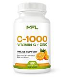 Vitamin C + Zinc 1000mg | Citrus Bioflavonoids | Non-GMO | 120 Vegan Capsules - Buy Online on GoSupps.com