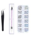 CHStarina 1500 Pieces Rhinestones Kit - 6 Sizes Crystal Flat Back Gems with Tweezers & Pencil for Nail Art Face & DIY Clothing - Buy Online on GoSupps.com