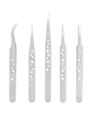 Mesee 5 Pcs Stainless Steel Precision Tweezers Tool Set 9-Hole Anti-Static Tweezer Non-Magnetic Curved & Straight Pointed Tips ESD Tweezer Kit for Eyelash Extension Jewelry Electronics Repair - Buy Online on GoSupps.com