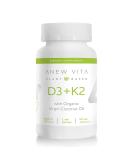 Anew Vita Vitamin D3 + K2 with Organic Coconut Oil - 60 Softgels | Bone Health Support | Circulatory & Calcium Balance | Plant-Based, Non-GMO & Gluten-Free | Made in USA - Buy Online on GoSupps.com