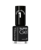 Rimmel Super Gel Nail Polish in Blackest Black 12ml - Long Lasting Formula - Pack of 1 - Buy Online on GoSupps.com
