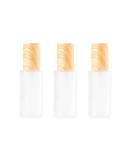 3 Pieces 60ml Refillable Frosted Glass Travel Bottles - Pump Dispenser & Wood Grain Lid - Ideal for Cosmetics & Toiletries - Buy Online on GoSupps.com