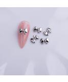 10pcs Nail Art Ribbon Bow Studs Silver Golden Metal 3D Butterfly Charms Nail Decoration Manicure DIY Design Accessories (8023) - Buy Online on GoSupps.com